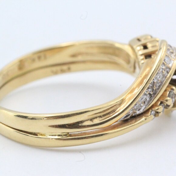 14k GOLD DIAMOND ENGAGEMENT WEDDING RING - Picture 6 of 12